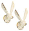 Pack Of 2 Antique White Pewter Cottage Bunny Rabbit Wall Coat Hat Leash Hooks