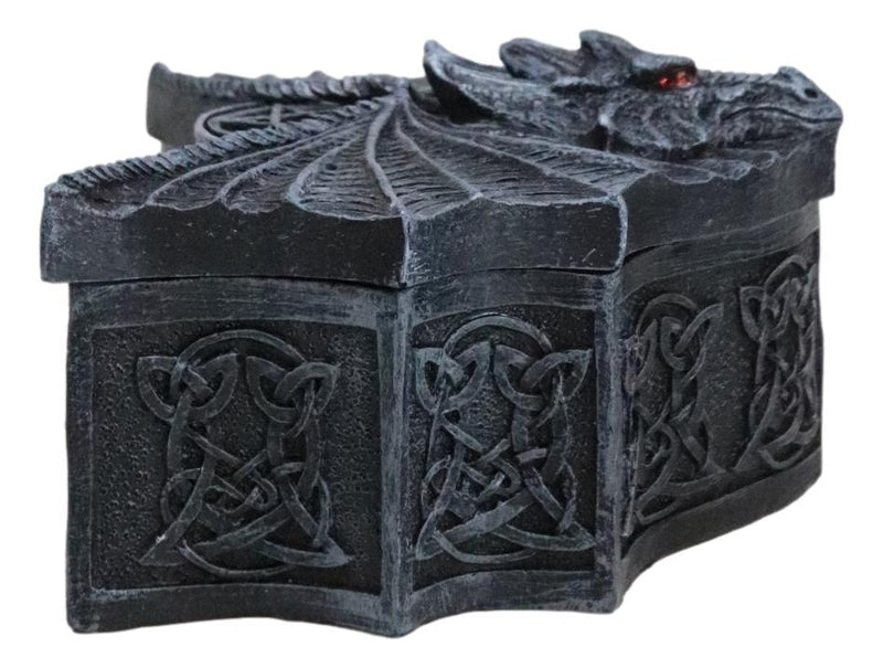 Winged Mystic Dragon Pentagram With Celtic Knotwork Decorative Jewelry Box