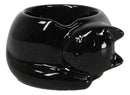Pack Of 2 Wicca Ceramic Sleeping Black Feline Cat Tea Light Votive Candleholder