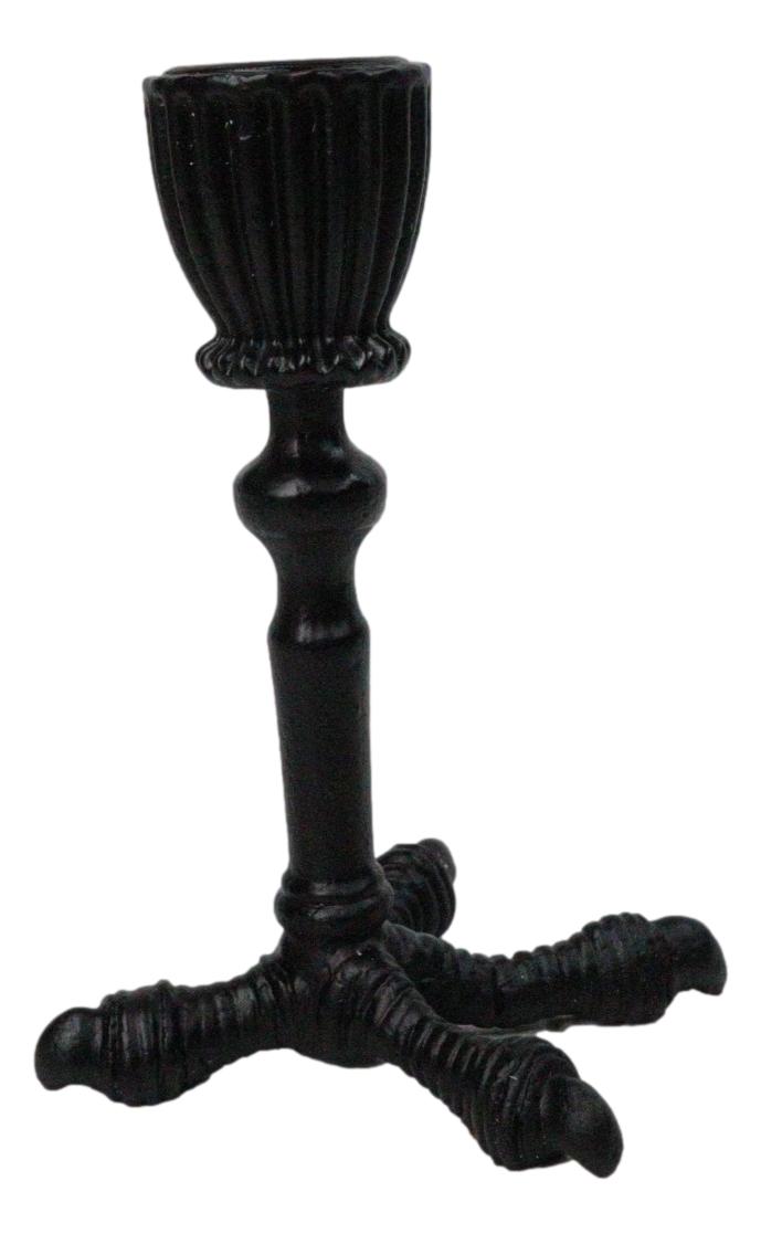 Ebros Mystic Raven Claw Taper Candle Holder Gothic Black Resin Candlestick