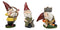 Set of 3 Forest Mischief Bad Naughty Gnomes Drunk Peeing and Pranking Figurines