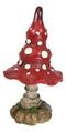 Enchanted Fairy Garden Red White Spotted Crooked Toadstool Mushroom Figurine 9"H