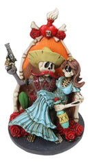 Day of The Dead Hasta La Muerte Pablo Skeleton Couple Red Roses Throne Figurine