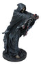 Black Angel of Death Grim Reaper With Chains Carved Knuckles Game Over Figurine