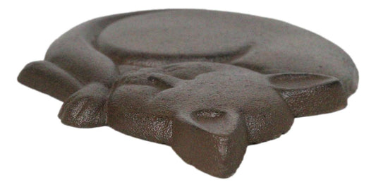 Set Of 3 Cast Iron Sleeping Kitty Cat Garden Stepping Stone Pave Foot Steps