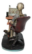 Funny Skeleton Computer Still A Gamer Figurine With Gaming Headset & Desktop PC