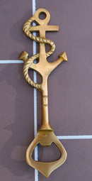 Set Of 2 Vintage Brass Metal Nautical Roped Ship Anchor Beer Bottle Hand Opener