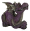 Whimsical Purple Comical Garden Dragon In Repose With Crossed Arms Figurine