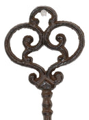 Set of 6 Rustic Vintage Cast Iron Antique Heart Scroll Victorian Keys Wall Decor