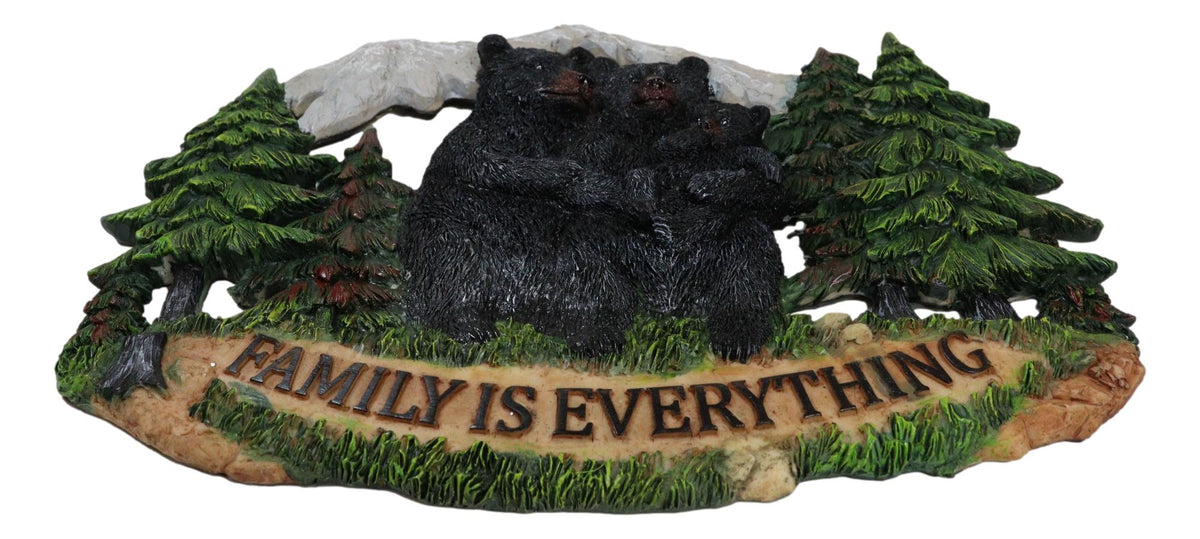Black Bear Papa Mama And Cub Family Is Everything By Pine Tree Forest Wall Decor