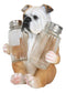 Ebros Big Bully English Bulldog Decorative Salt And Pepper Shakers Holder Set