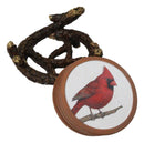 Printed Cardinal Coaster Set With Nest Holder Red Bird Decorative Drink Coasters