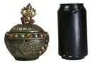 Hindu Vastu Yoga Ganesha Tooled Patterns And Gemstones Decorative Trinket Box