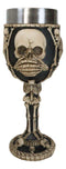 Wisdom Of The Ages See Hear Speak No Evil Skeleton Skulls Wine Goblet Chalice