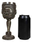 War Dog Skeleton Cranium Bullet Spiked Mohawk Skull Wine Goblet Chalice Cup