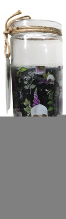 Pack of 2 Skulls and Poisonous Plants Scented Tube Candles in Glass Jars 8"H