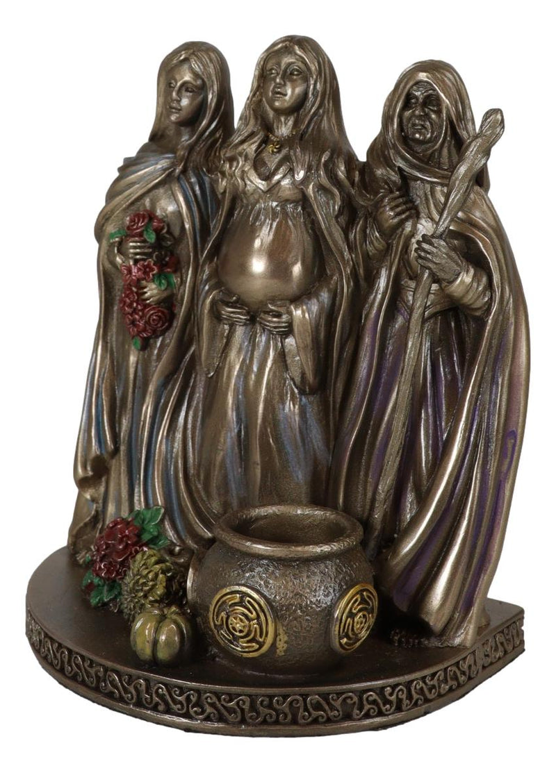 Sacred Phases of The Moon Triple Goddess Mother Maiden Crone Life Cycle Figurine
