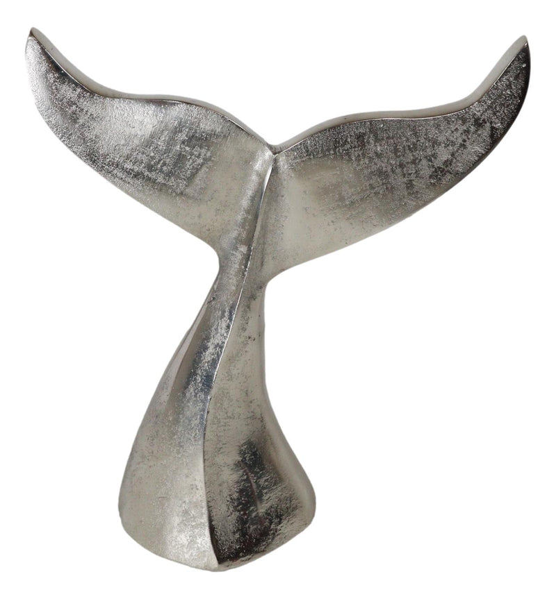 Rustic Vintage Aluminum Humpback Whale Tail Decorative Paperweight Figurine 7"H
