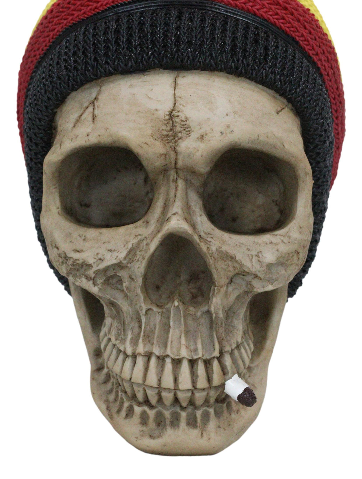 Gypsy Day of The Dead Rasta Skull With Beanie Hat Smoking Stash Wall Decor