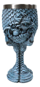 Fantasy Myth Legends Teal Winter Undead Wight Ice Dragon 5oz Wine Goblet Chalice