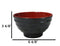 Set Of 6 Red And Black Round Ridged Body Soup Salad Rice Melamine Bowls 6.5"D