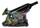 Voyage Of The Purple Iridescent Crystal Rainbow Dragon Wine Holder Statue 12"L