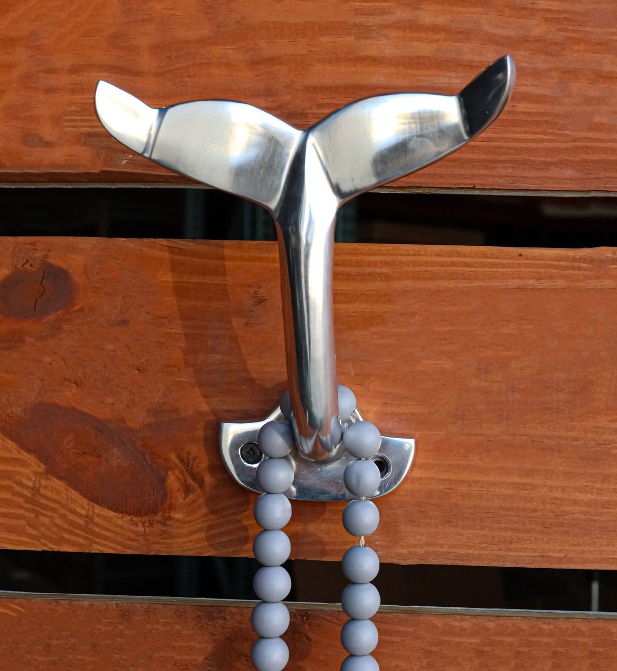 Nickel Plated Aluminum Nautical Baleen Blue Whale Tail Wall Coat Hook Hanger