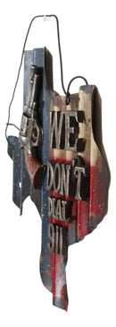 Western We Don't Dial 911 Sign Gun Texas State Map Metal Wall Decor Plaque
