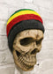 Gypsy Day of The Dead Rasta Skull With Beanie Hat Smoking Stash Wall Decor