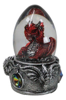 Hear No Evil Red Wyrmling Dragon In Colorful LED Acrylic Glass Egg Figurine