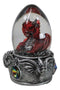 Hear No Evil Red Wyrmling Dragon In Colorful LED Acrylic Glass Egg Figurine