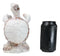 Nautical Marine Distressed Antique White Sea Turtle Wine Bottle Holder Figurine