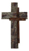 Vintage Western Layered Distressed Wood Grain Pattern Faux Wooden Wall Cross