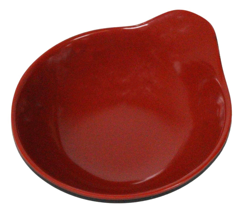 Pack Of 6 Red And Black Melamine Small Soup Salad Rice Bowls With Handle 5"L