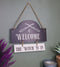Witchcraft Welcome The Witch is in Crossed Broomsticks Wooden Wall Sign Decor