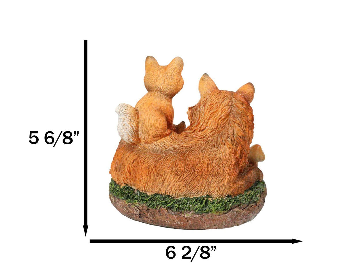 Bedtime Story Fox Snuggle Figurine Fox Family with Kits Woodland Sculpture