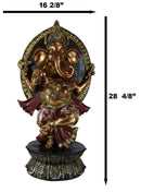 Ebros Large 28.5" Tall Hindu Supreme God Dancing Avatar Nritya Ganesha Chaturthi in Yoga Pose Statue Elephant Deity Patron of Success Arts and Wisdom Hinduism Vastu Altar Decorative