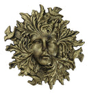 Cast Iron Antiqued Forest Spirit Goddess Celtic Greenwoman Ent Face Wall Decor