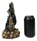 Grim Reaper With Scythe Hourglass on Skull Crescent Moon Gothic Death Figurine