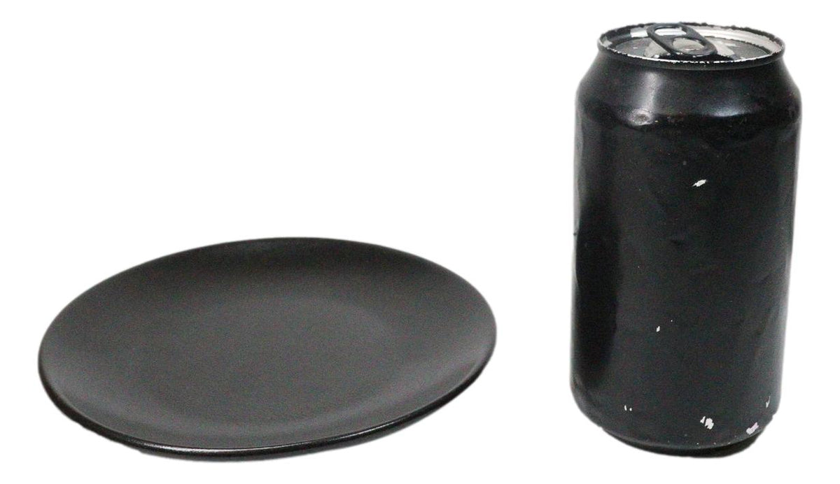 Set Of 6 Kokuyo Black Contemporary Appetizer Dessert Salad Ceramic Plates 6"D