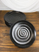 Pack Of 6 Black Kokuyo Minimalist Collection Porcelain Round Dinner Plates 9"D