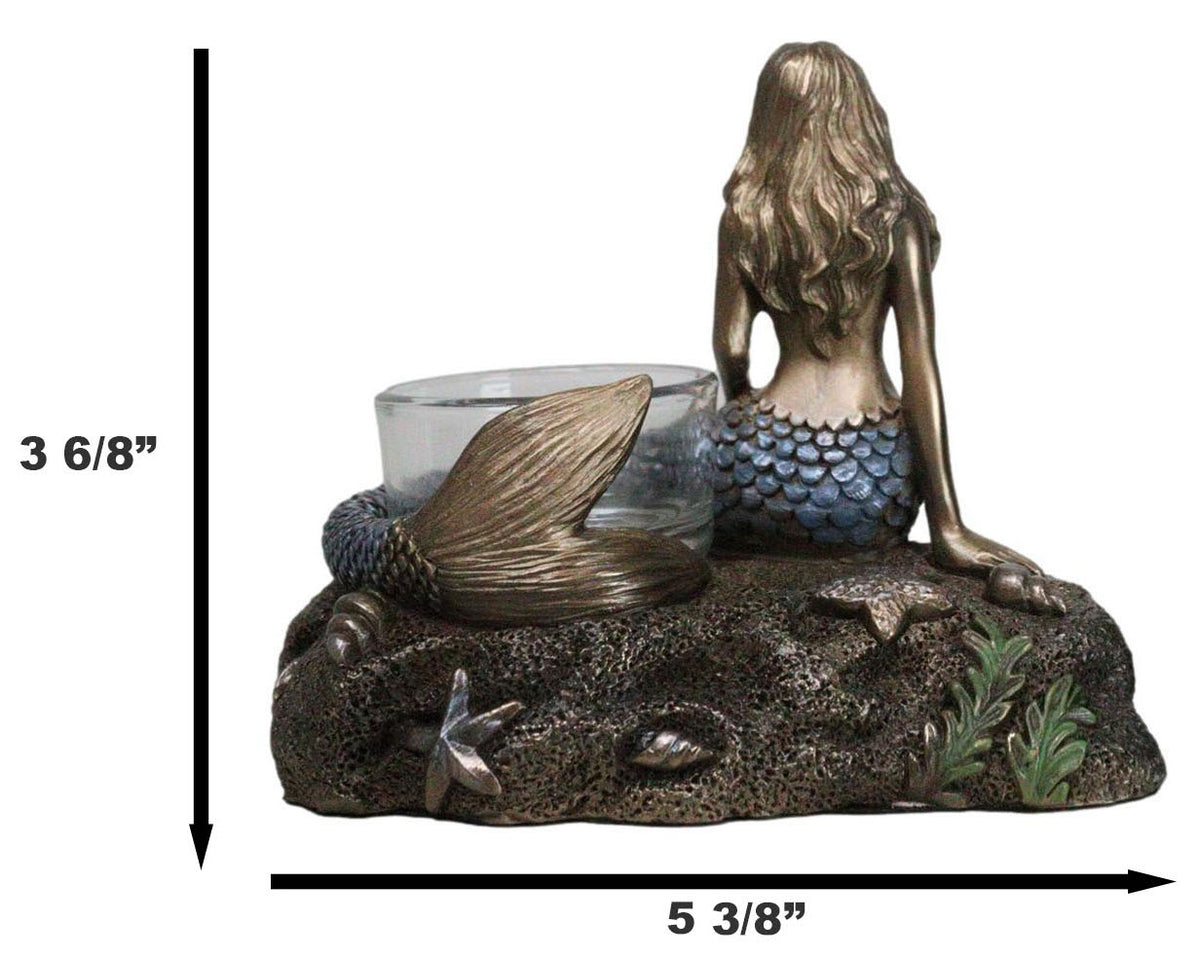 Art Nouveau Ocean Marine Siren Mermaid by Sea Stars Shells Votive Candle Holder