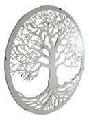 White 23"D Oversized Celtic Tree of Life Medallion Metal Wall Circle Plaque