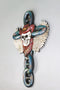 Gothic Angel Winged Cowboy Skull With Red Scarf Prison Shackle Chains Wall Cross