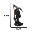 Funny Grim Reaper Skeleton Figurine with Scythe & Middle Finger, Gothic Death
