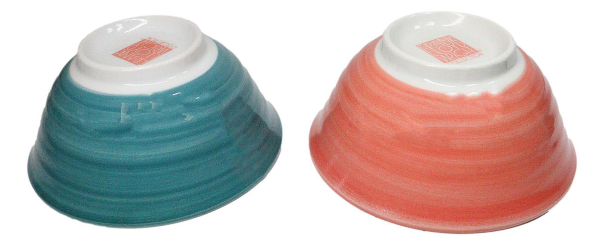 Pack Of 2 Made In Japan FLW April Showers Orange And Green Porcelain Bowls 18oz