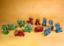 Set of 12 Colorful Metallic Baby Rock Dragons in Multiple Poses Mini Figurines