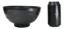 Pack Of 6 Modern Ridged Matte Black Melamine Deep Ramen Soup Pasta Bowls 46oz