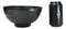 Pack Of 6 Modern Ridged Matte Black Melamine Deep Ramen Soup Pasta Bowls 46oz