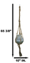 Rustic Farmhouse Woven Jute Rope Macrame Style Hanging Molten Glass Candleholder